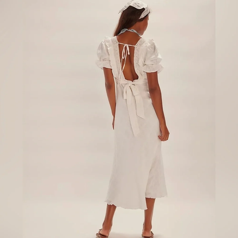 Free People Now And Forever Midi Dress Ivory NWOT